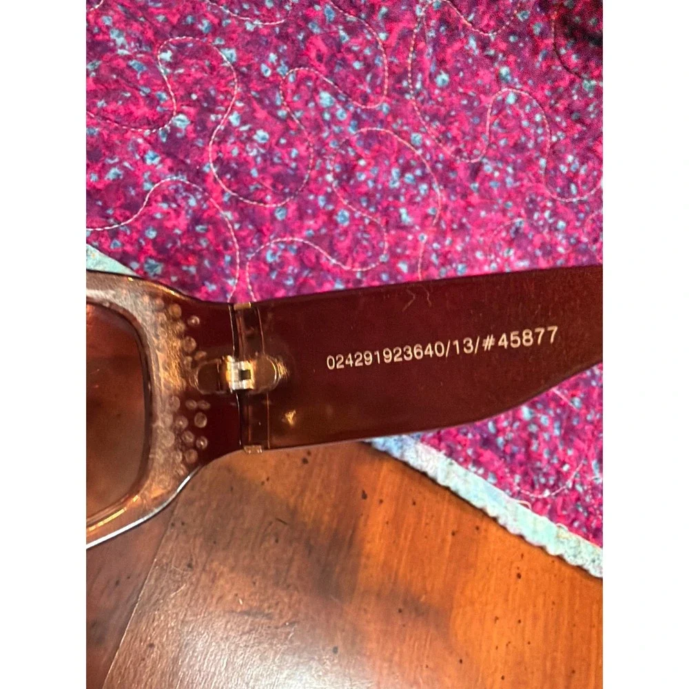 Envy Rhinestone Sunglasses Brown Gradient Lens Y2K McBling Crystal Shades PC 105